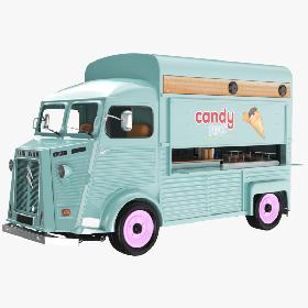 3D Citroen Ice Cream And Candy Truck model